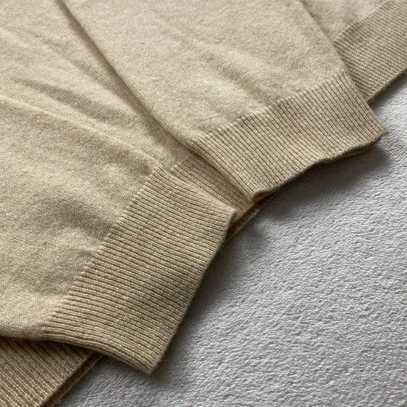 Club Room Estate Cashmere Mock Neck LS Quarter Zip Pullover Sweater (Ivory) - Picture 10 of 16